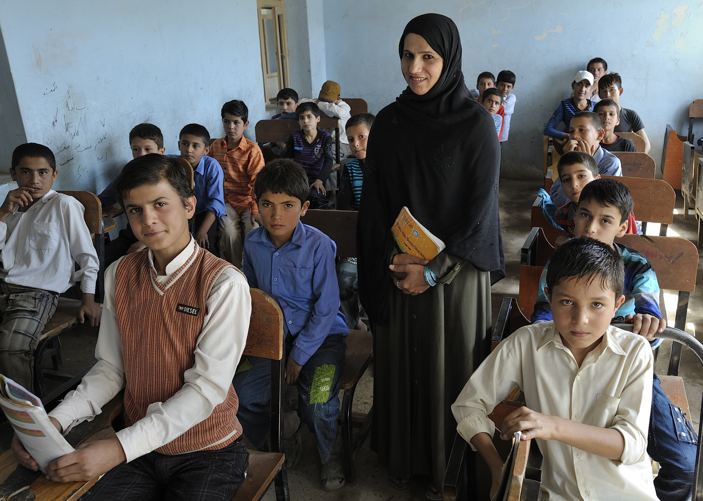 Englischklasse, Kunduz, Nord-Afghanistan. © Tobias Strahl