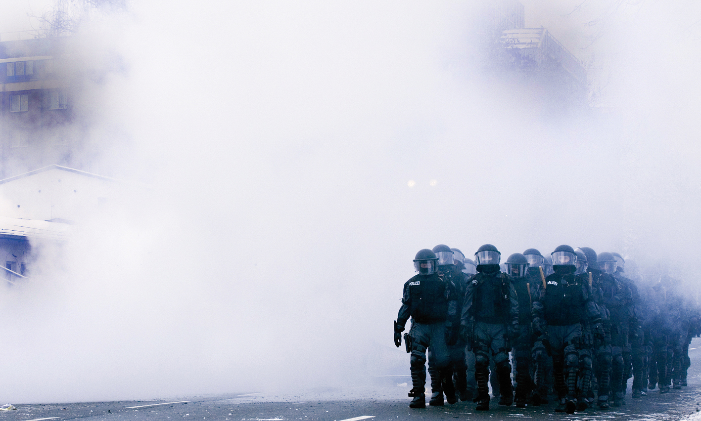 Polizeieinsatz, Dresden, 13. Februar. © Tobias Strahl