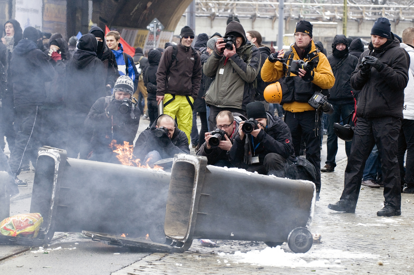 Bildjournalisten in Dresden zum 13. Februar. © Tobias Strahl